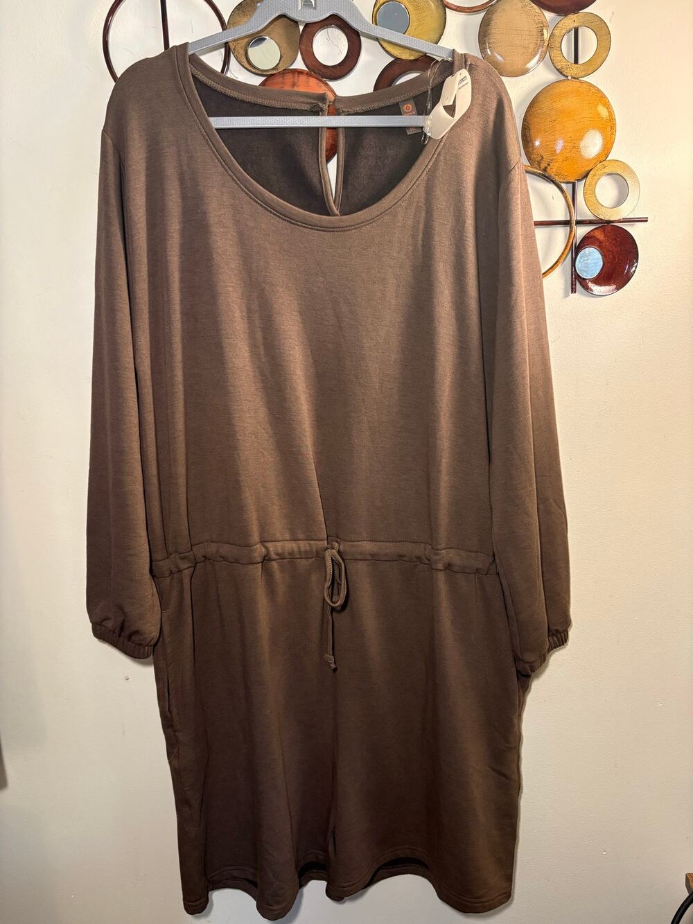 Mono B 3x chocolate brown long sleeve sweatshirt romper